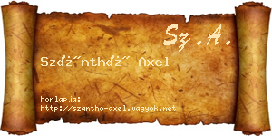 Szánthó Axel névjegykártya